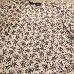 Black flowery shirt